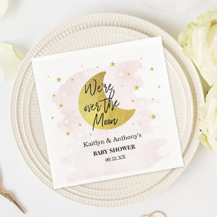 Serviette En Papier Au-Dessus De La Lune Baby shower filles