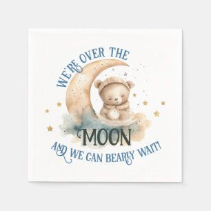 Serviette En Papier Au-Dessus De La Lune Teddy Bear Bébé Garçon Douche