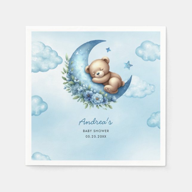 Serviette En Papier Au-Dessus Du Baby shower Lune (Devant)