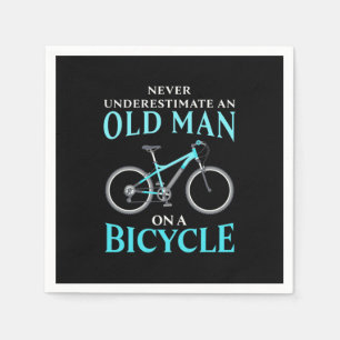 Serviette En Papier Au Old Man On A Bicycle