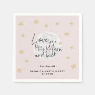 Serviette En Papier Au papier Baby shower Lune & Back Girl