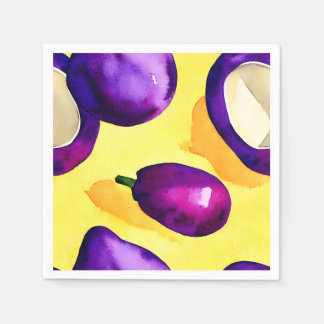 Serviette En Papier Aubergine - Napkin