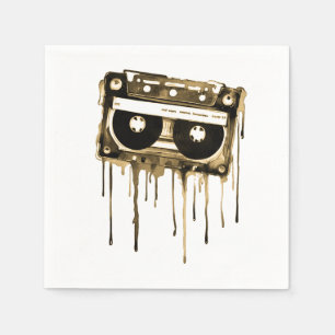 Serviette En Papier audiocassette vintage