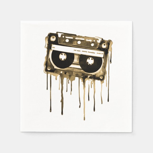 Serviette En Papier audiocassette vintage (Devant)