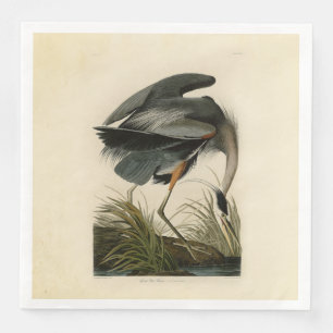 Serviette En Papier Audubon Great Blue Heron Marsh Bird