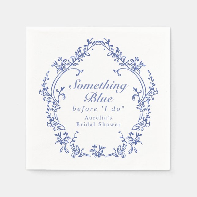 Serviette En Papier AURELIA Chinoiserie Something Blue Baby Shower Mar (Devant)
