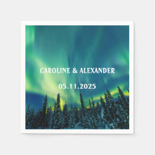 Serviette En Papier aurores boréales Aurora Borealis Mariage de ciel n