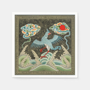 Serviette En Papier Auspicious Tide & Phoenix Rising Motif chinois