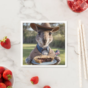 Serviette En Papier Aussie Kangaroos Aimez Les Pies De Viande Australi