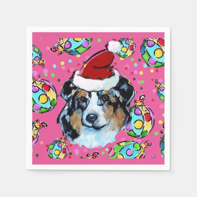 SERVIETTE EN PAPIER AUSTRALIAN SHEPHERD (Devant)
