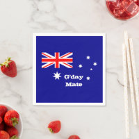 Australie, G'day Mate et drapeau australien / fête