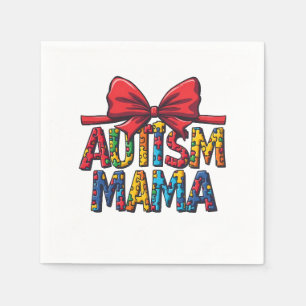 Serviette En Papier Autism Mama Bow Coquette Maman Sensibilisation sur