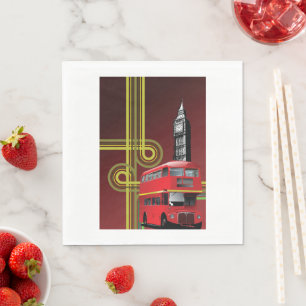 Serviette En Papier Autobus à impériale de Londres et Big Ben
