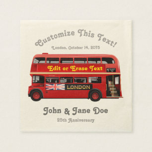 Serviette En Papier Autobus rouge de Londres orienté
