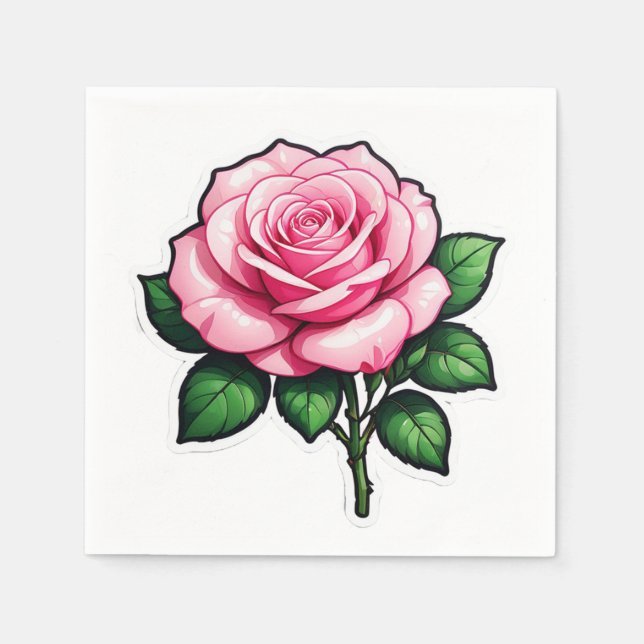 Serviette En Papier Autocollant transparent rose (Devant)