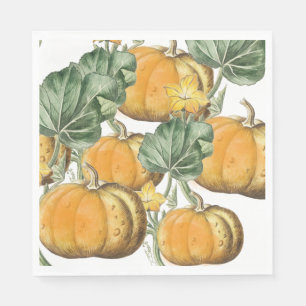 Serviette En Papier Automne Aquarelle d'automne Citrouilles Vintages
