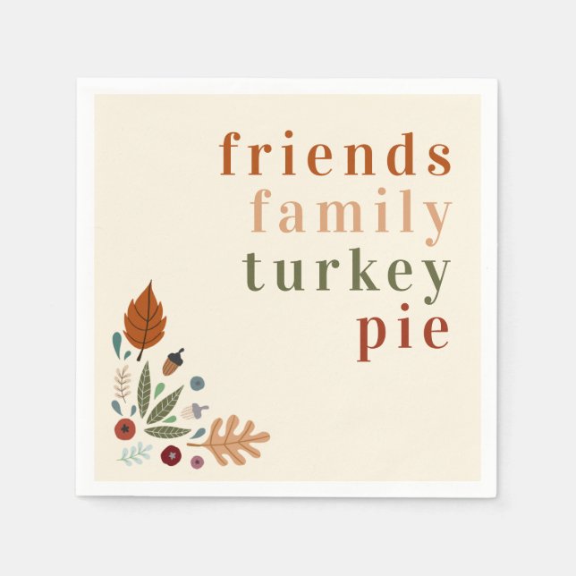 Serviette En Papier Automne Automne Automne Thanksgiving Dîner (Devant)