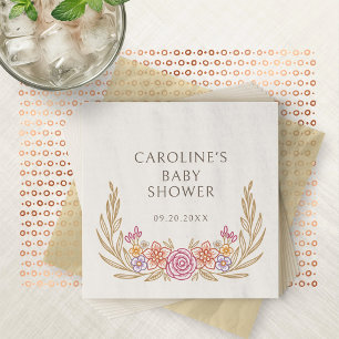 Serviette En Papier Automne automne Baby shower floral