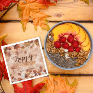 Serviette En Papier Automne Automne Bon thanksgiving Feuille Brown