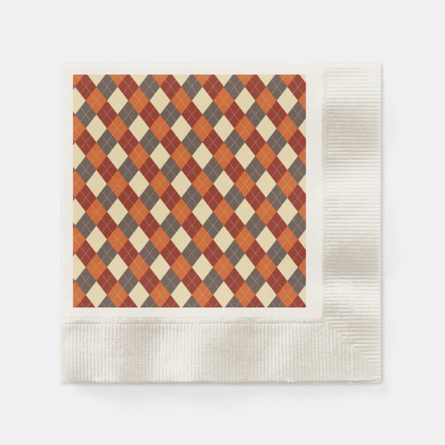 Serviette En Papier Automne/Automne En vichy motif (Devant)