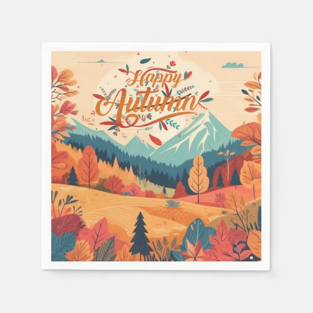 Serviette En Papier Automne/Automne/feuille/coloré (Devant)
