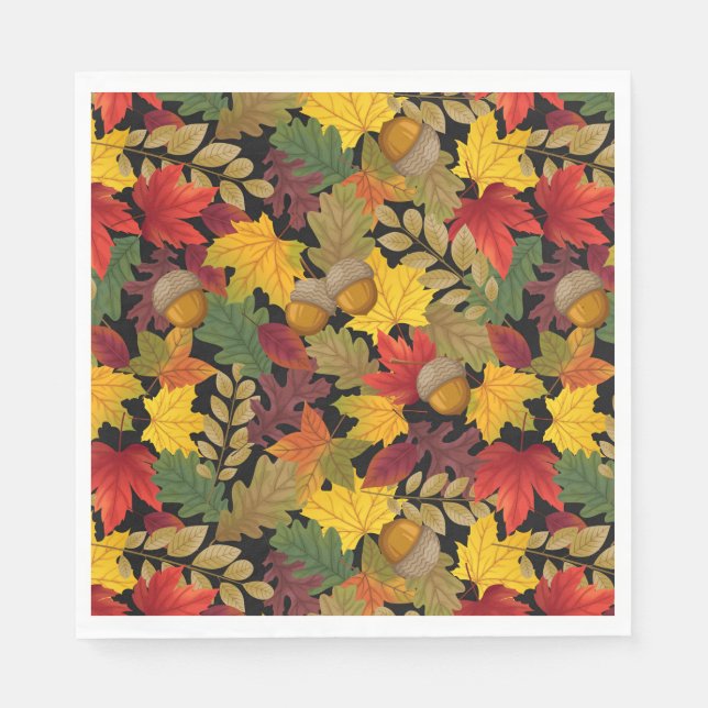 Serviette En Papier Automne automne Feuille coloré (Devant)