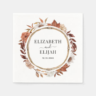 Serviette En Papier Automne Automne Floral Terracotta Mariage