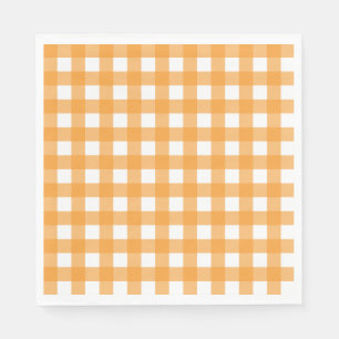 Serviette En Papier Automne Automne Orange Plaid Motif