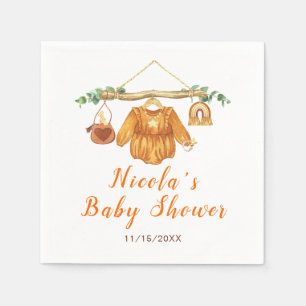 Serviette En Papier Automne Automne Vêtements Ligne Fille Baby shower