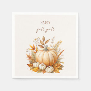 Serviette En Papier Automne Boho Aquarelle Citrouille Bonne Automne Y'