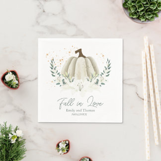 Serviette En Papier Automne Botanique Chute en Amour Mariage serviette