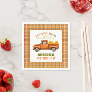Serviette En Papier Automne Camion d'anniversaire Napkin - Custom