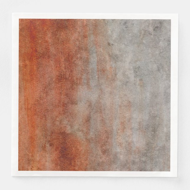 Serviette En Papier Automne Citrouille rouille orange gris aquarelle (Devant)