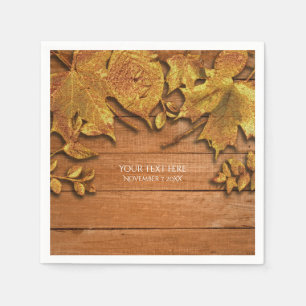 Serviette En Papier Automne Faux Gold Leaf Art Élégant Automne