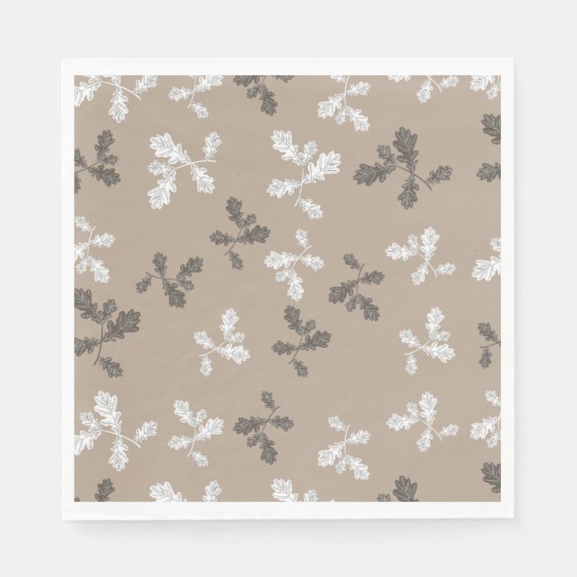 Serviette En Papier Automne Feuillage Feuille Motif Brown (Devant)