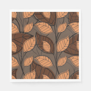 Serviette En Papier Automne Feuilles Brown