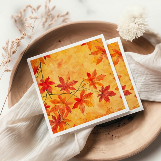 Serviette En Papier Automne Feuilles Motif - Automne (Créateur téléchargé)