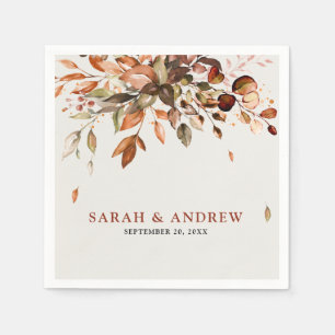 Serviette En Papier Automne Feuilles Russe Pays Boho Mariage