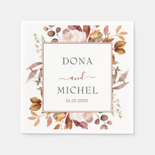 Serviette En Papier Automne Feuilles Russe Pays Boho Mariage