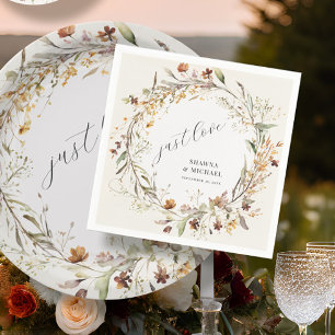 Serviette En Papier Automne Fleur sauvage Floral Wreath Automne BOHO M