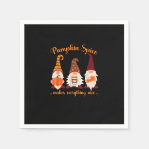 Serviette En Papier Automne Gnomes Citrouille Citrouille épice fait to