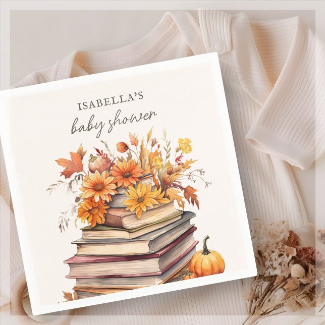 Serviette En Papier Automne Livre d'automne Thème | Baby shower (Créateur téléchargé)