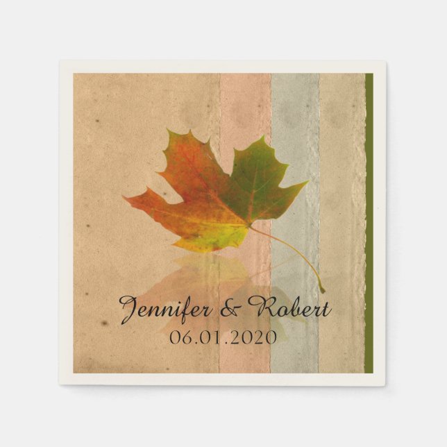 Serviette En Papier Automne Mariage feuille d'érable Napkin (Devant)