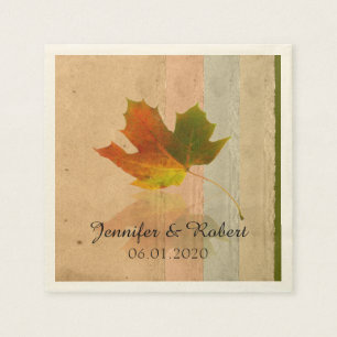 Serviette En Papier Automne Mariage feuille d'érable Napkin