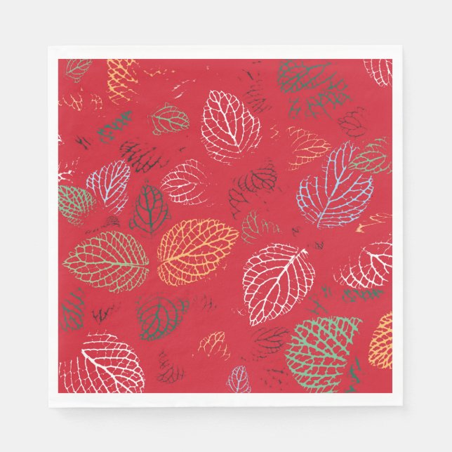Serviette En Papier Automne, Motif Feuille (Devant)