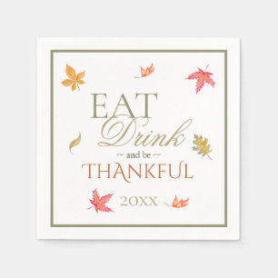 Serviette En Papier Automne quitte Thankesgiving