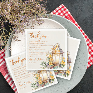 Serviette En Papier Automne : quitter le message du Merci Mariage