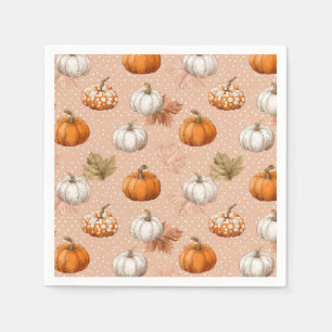 Serviette En Papier Automne Rustic Harvest - Citrouille et Feuille