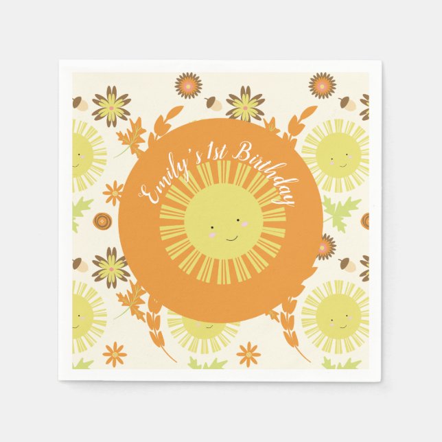 Serviette En Papier Automne Sunshine Automne Fête d'anniversaire (Devant)