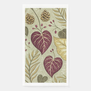Serviette En Papier Automne vert et marron